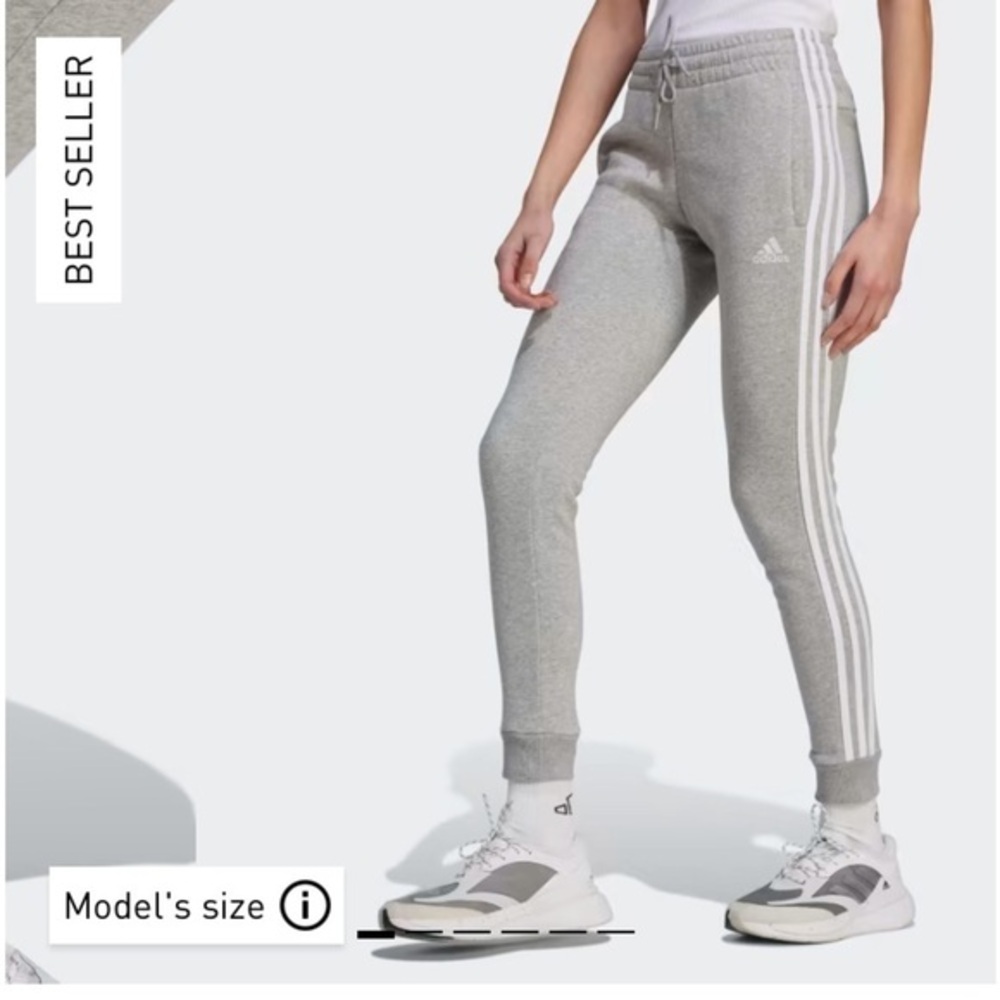 Adidas ESSENTIALS 3-STRIPES FLEECE pocket PANTs stripped stretchy joggers